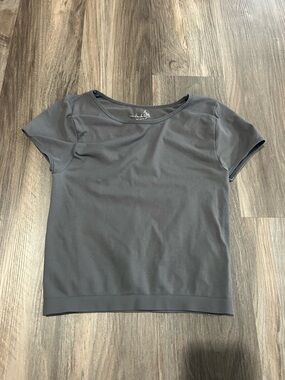 Free People Short Sleeve Tee in Charcoal Gray